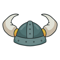 Casco vikingo con cuernos semiplanos Diseño PNG