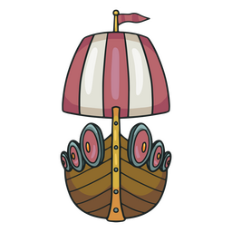 Barco de madera bandera roja Diseño PNG