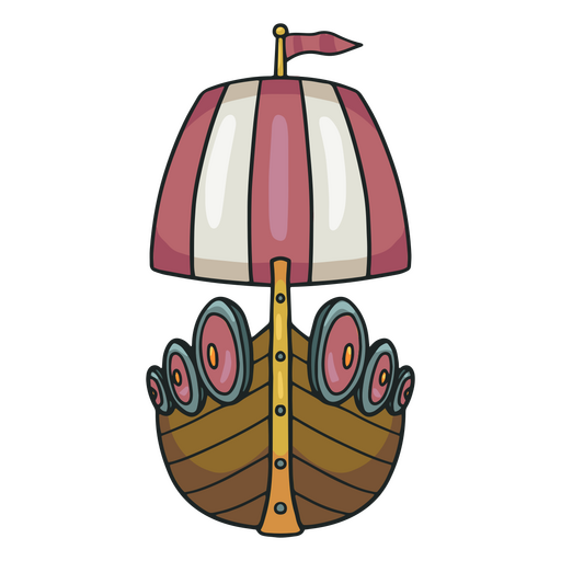 Barco de madera bandera roja Diseño PNG