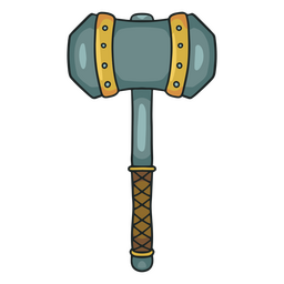 Antiker Hammer im halbflachen Stil PNG-Design
