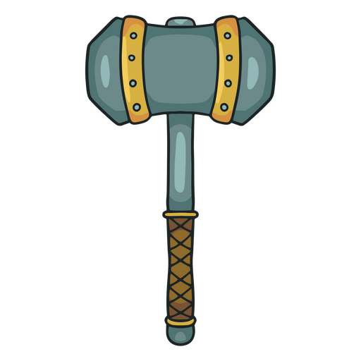 Antiker Hammer im halbflachen Stil PNG-Design