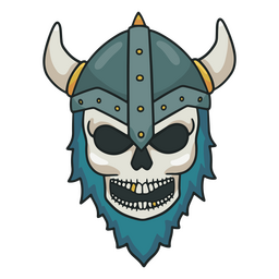 Viking skull with gold tooth PNG Design