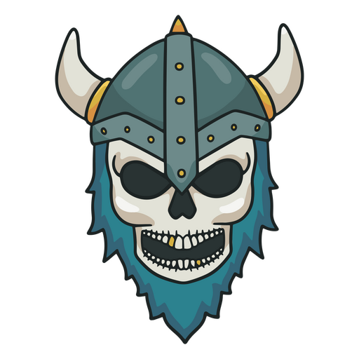 Crânio viking com dente de ouro Desenho PNG