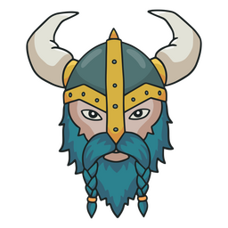Personagem Viking semi plano Desenho PNG