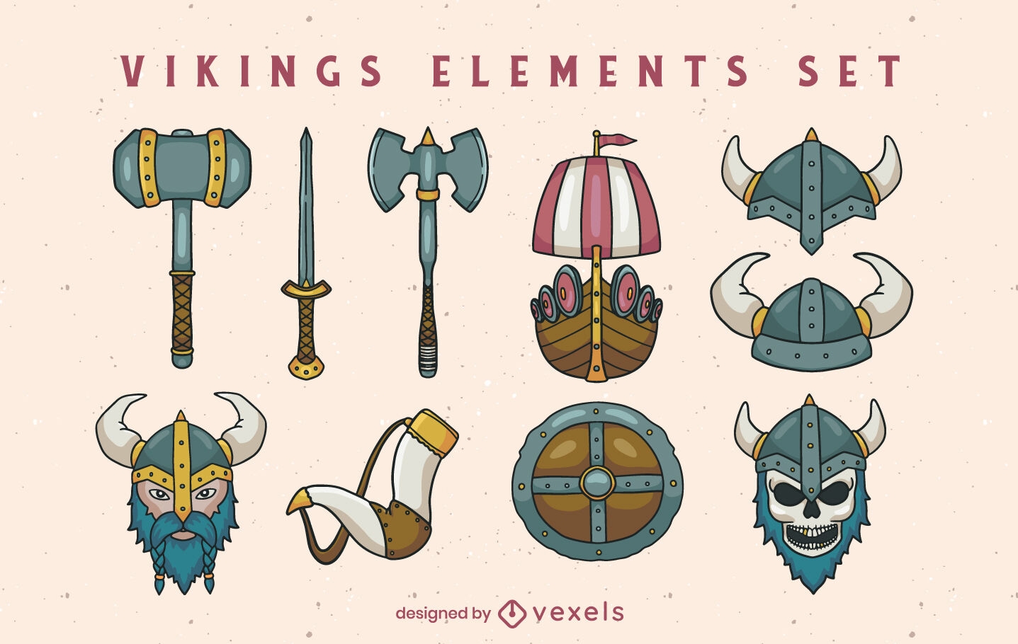 conjunto de elementos vikings