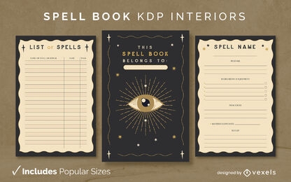 Livro de feitiços KDP design de interiores