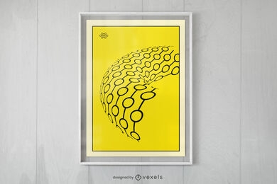 Circles and lines yellow poster design