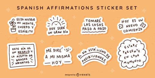 Affirmation spanish quotes sticker set