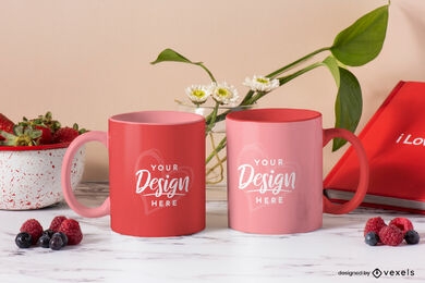 Valentines day two mug mockup design