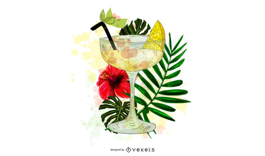 Tropical Cocktail Ilustration Tropical Cocktail Ilustration