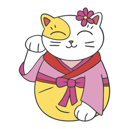 Maneki Neko süßes Rosa PNG-Design