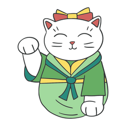 Maneki neko süßes grün PNG-Design