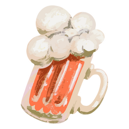 Orange beer jar PNG Design