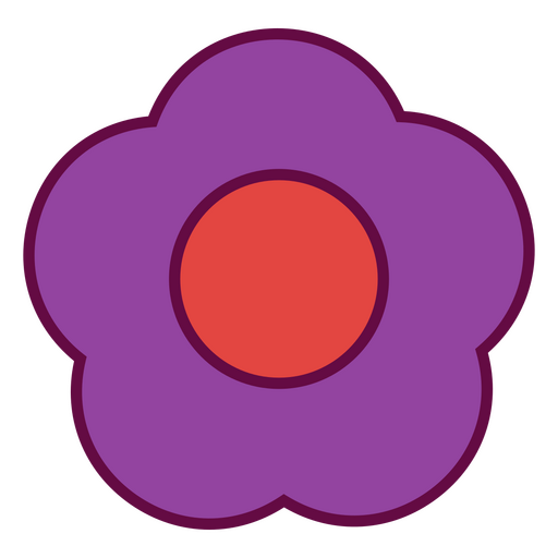 Traço de cor de flor simples roxo Desenho PNG