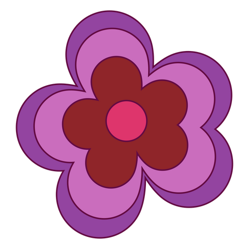 Flower power color stroke PNG Design