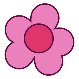 Einfacher Blumenfarbstrich rosa PNG-Design