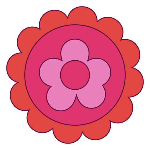 Flor color trazo mandala rosa Diseño PNG
