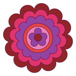Mandala flower color stroke pink PNG Design