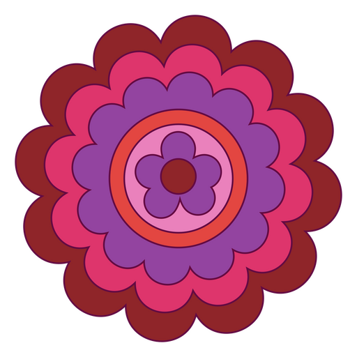 Mandala flor color trazo rosa Diseño PNG