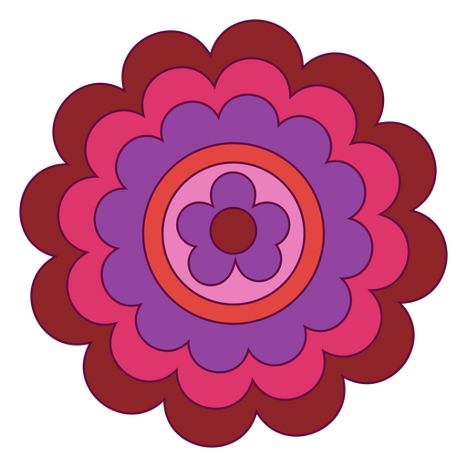 Mandala flor cor de traço rosa Desenho PNG