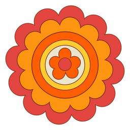 Mandala flor color trazo naranja Diseño PNG Transparent PNG