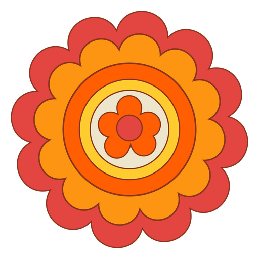 Mandala flor cor de tra?ado laranja Desenho PNG