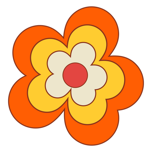 Traço de cor de poder de flor amarelo Desenho PNG