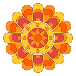 Flor color trazo mandala amarillo Diseño PNG