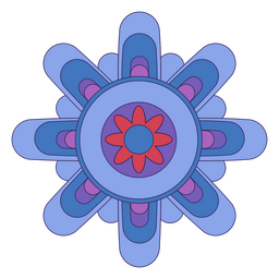 Flower color stroke mandala blue PNG Design Transparent PNG