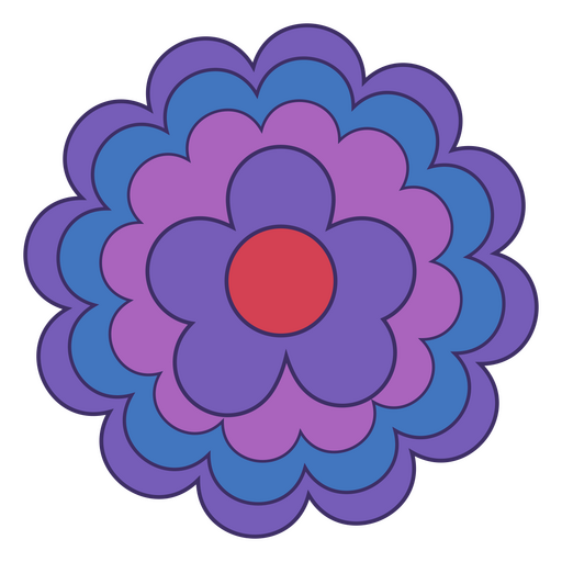 Mandala flor cor traço azul Desenho PNG