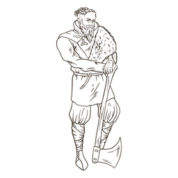Hombre vikingo gente nórdica simple Diseño PNG