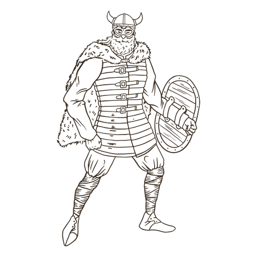 Homem viking guerreiro simples povo nórdico Desenho PNG