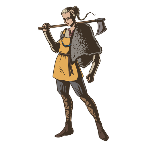 Mujer vikinga gente nórdica Diseño PNG