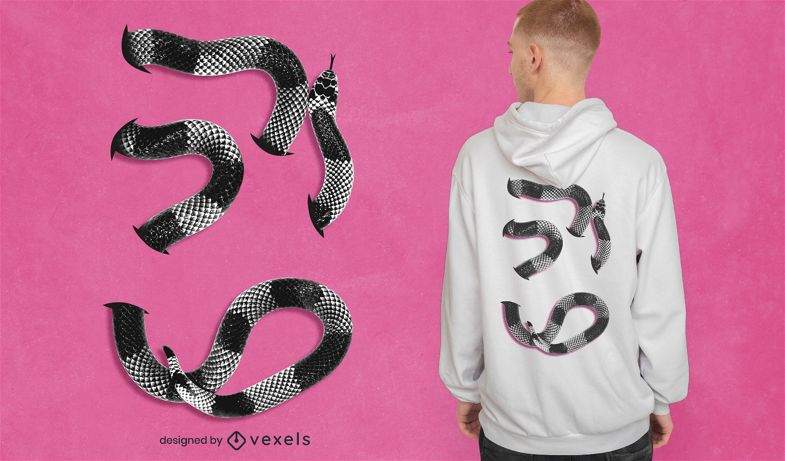 Snake in holes psd t-shirt design
