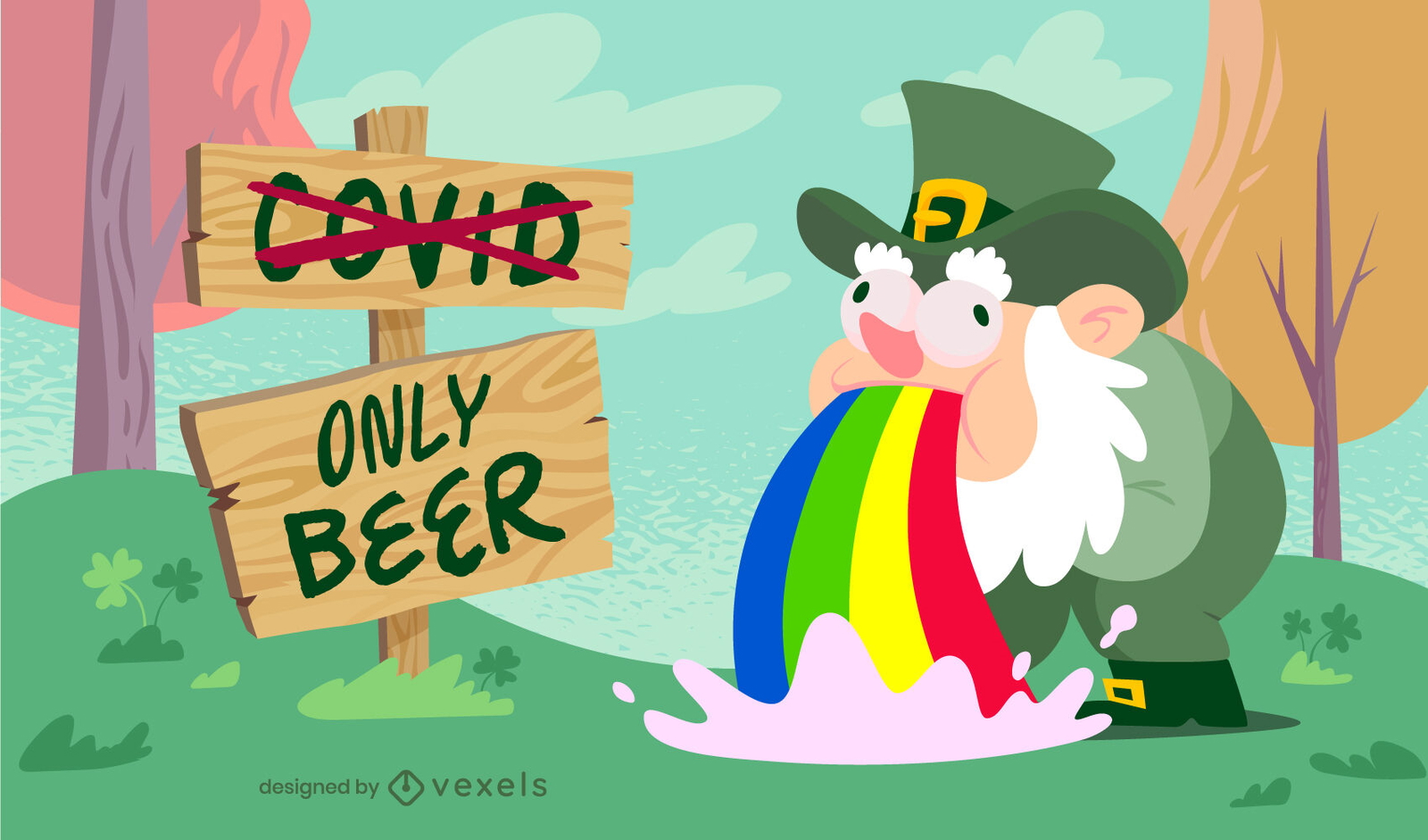 Funny st. patrick's day illustration design