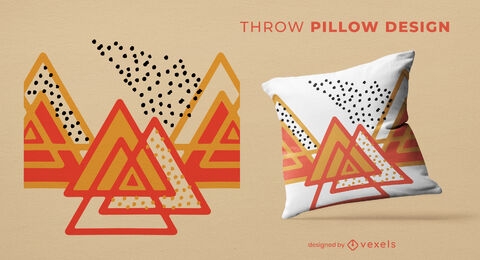 Triangles and dots throw pillow design