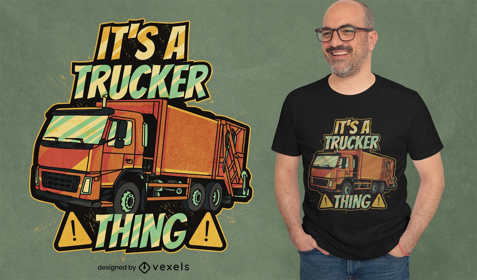 Trucker things quote t-shirt design