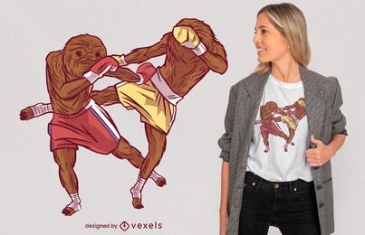 Sloths doing martial arts t-shirt design