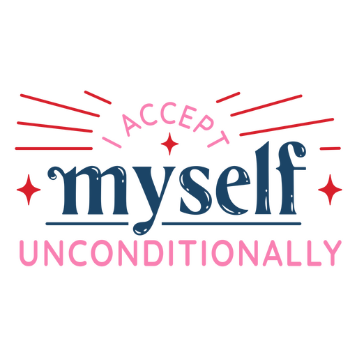 Affirmation lettering quote accept PNG Design