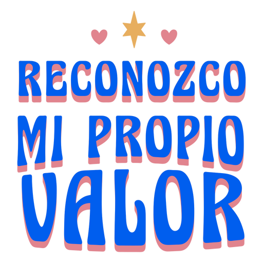 Affirmation retro spanish quote value PNG Design