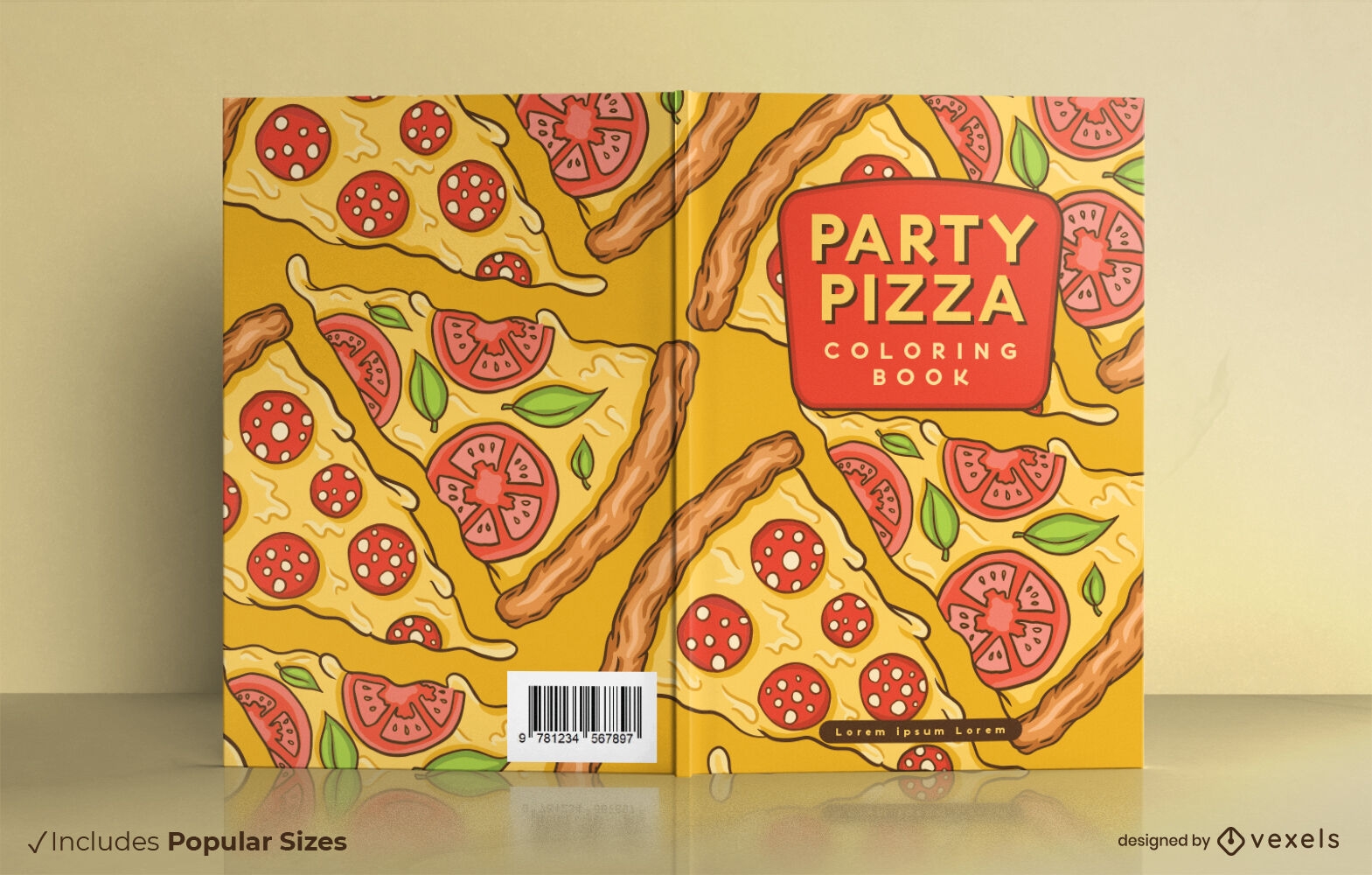 Design de capa de livro de fast food de fatias de pizza