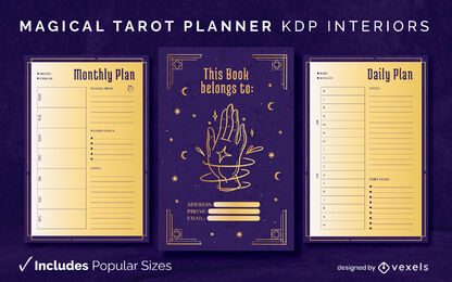 Magical tarot planner KDP interior template