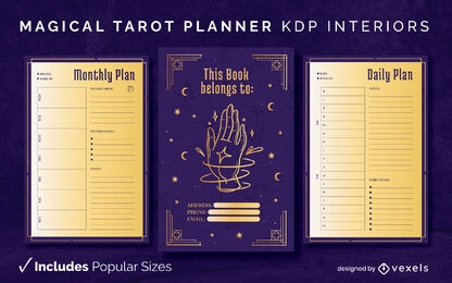 Planificador de tarot mágico Plantilla interior KDP