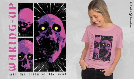 Skull waking up psd t-shirt design