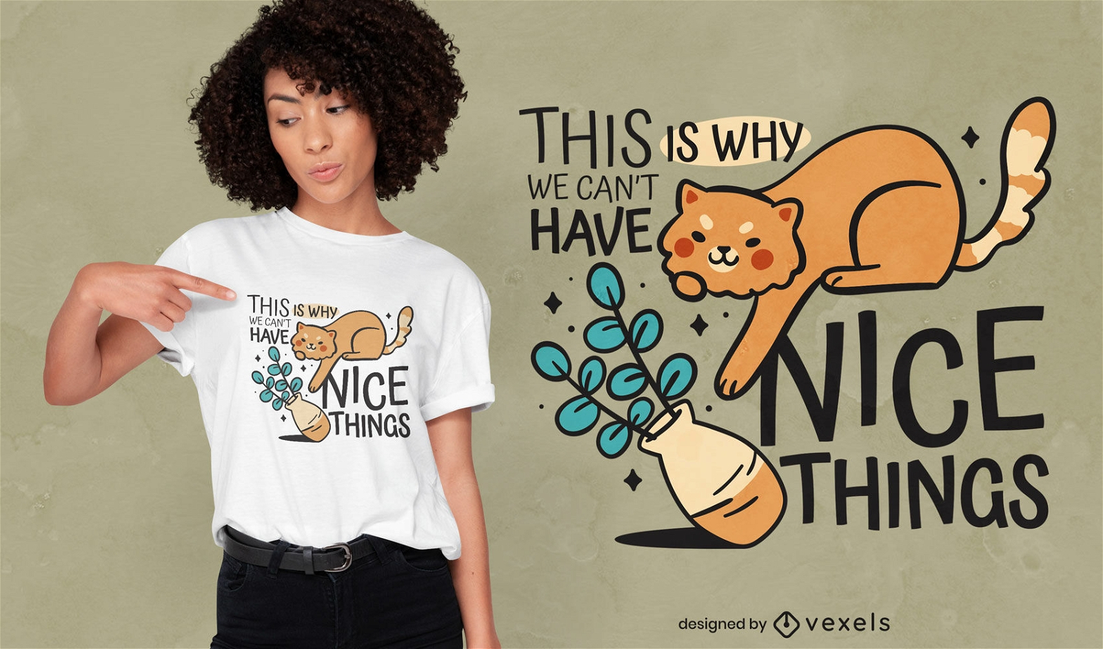 Não pode ter coisas legais design de camiseta de gato engraçado