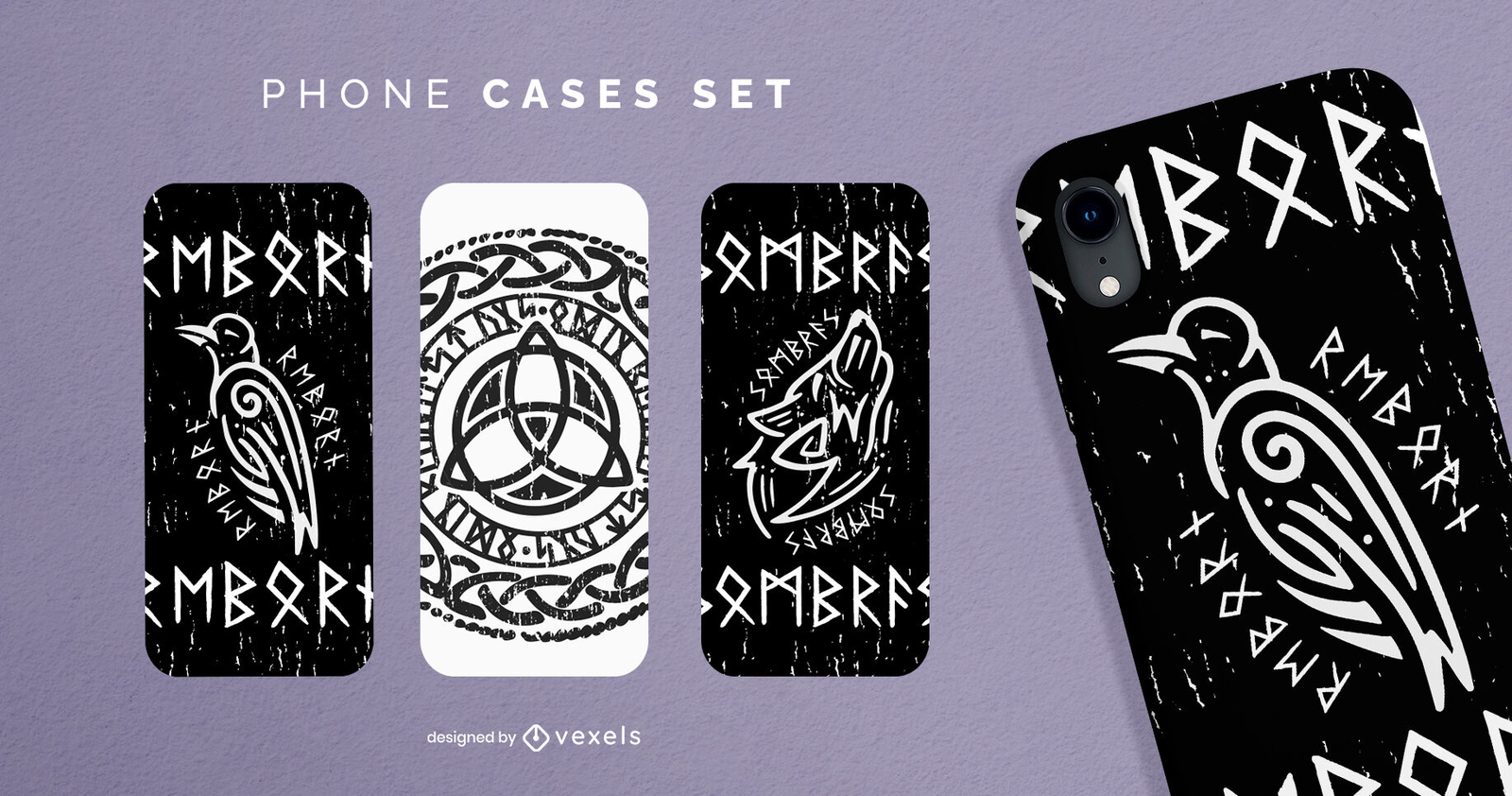 Conjunto de capas de telefone de símbolos Viking