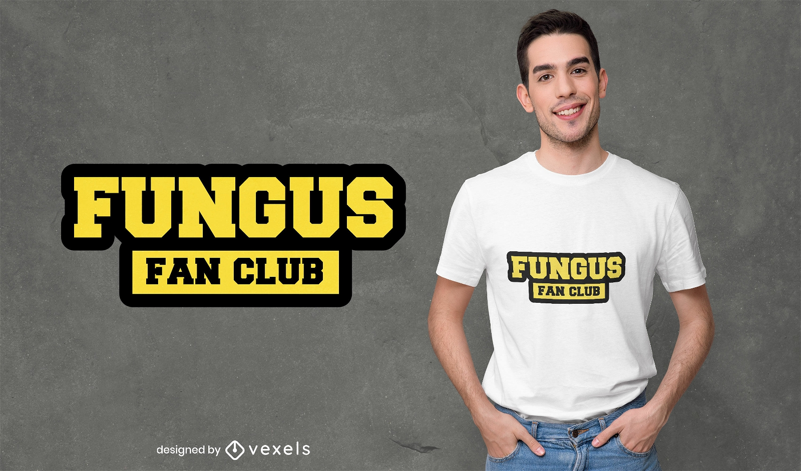Design de camiseta do fã-clube de fungos