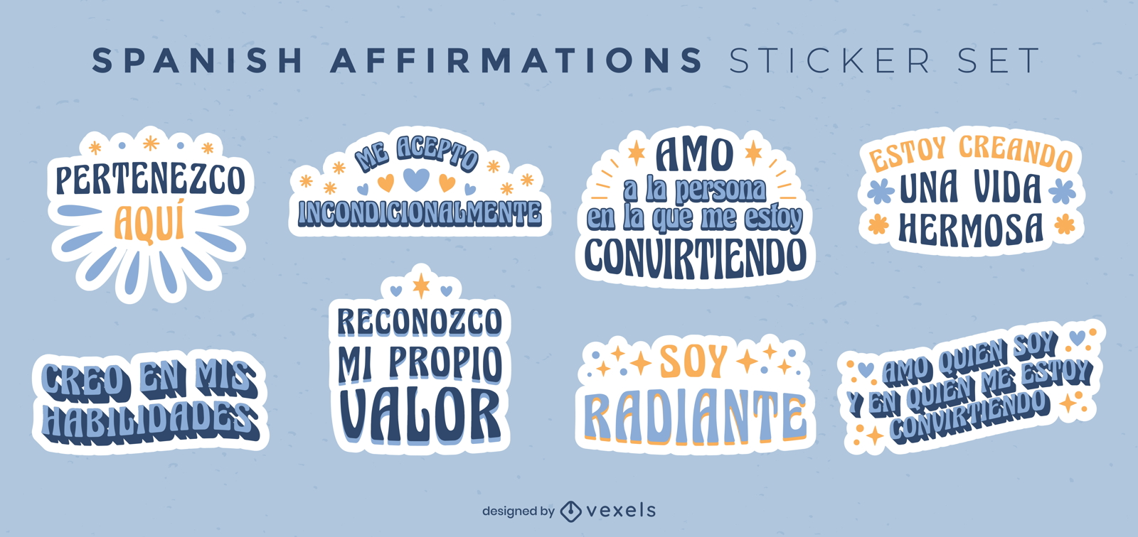 Conjunto de adesivos de afirma?es retr? espanholas