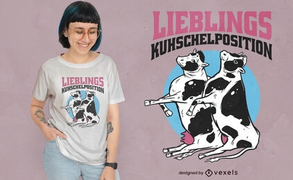 Cow animals hugging t-shirt design