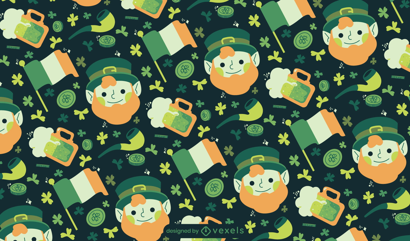 Diseño de patrón de duende irlandés